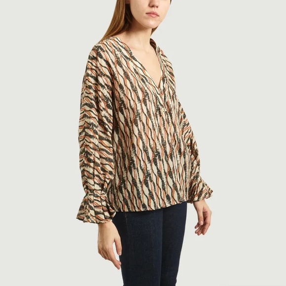 NWT DIEGA *black* blouse size large - Picture 2 of 10